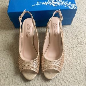 Open Toe Champagne wedge